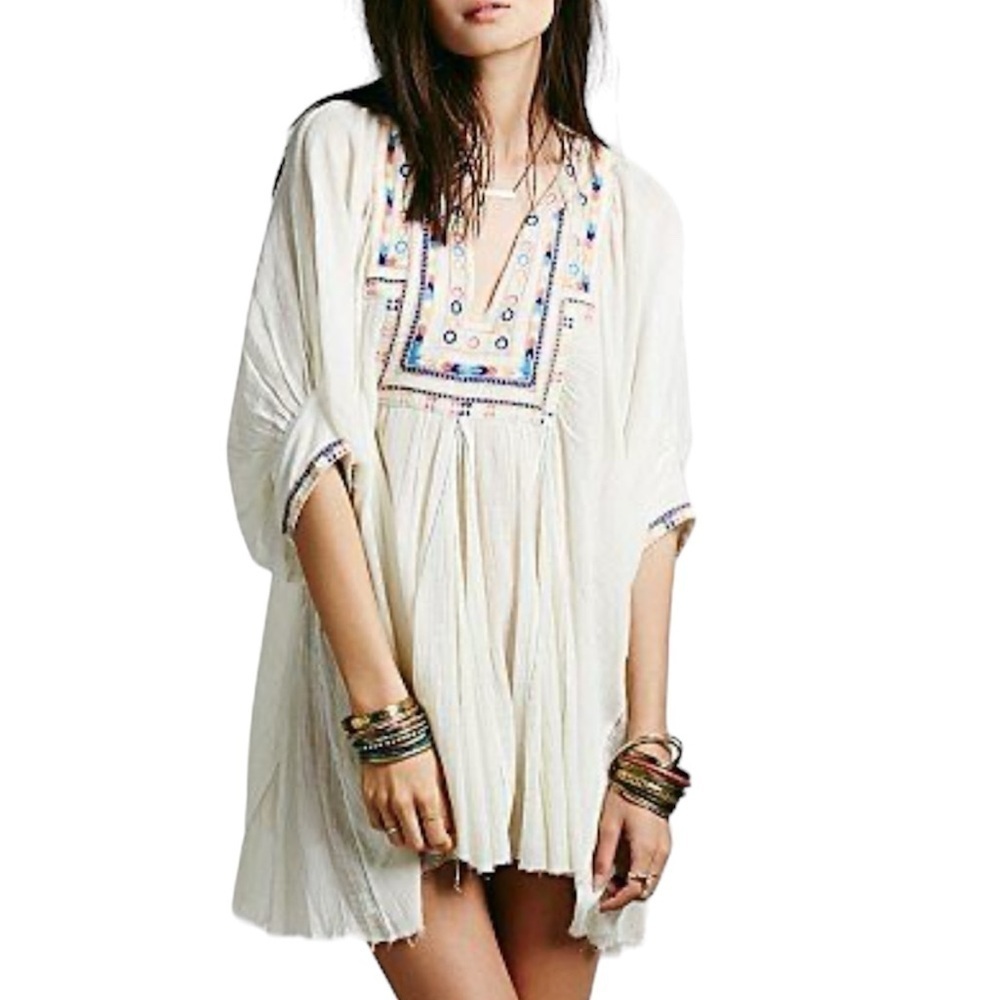 Free People FP ONE Perfect Tunic with embroidered neck detail oversize Size XS